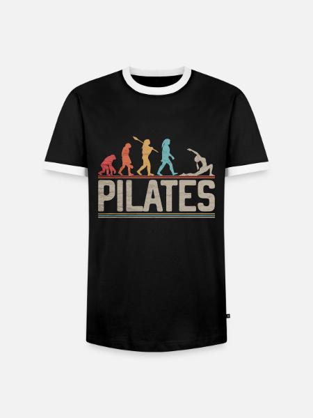 Evolution Pilates Frau Nice Fitness - Männer Kontrast-T-Shirt - Schwarz/Weiß