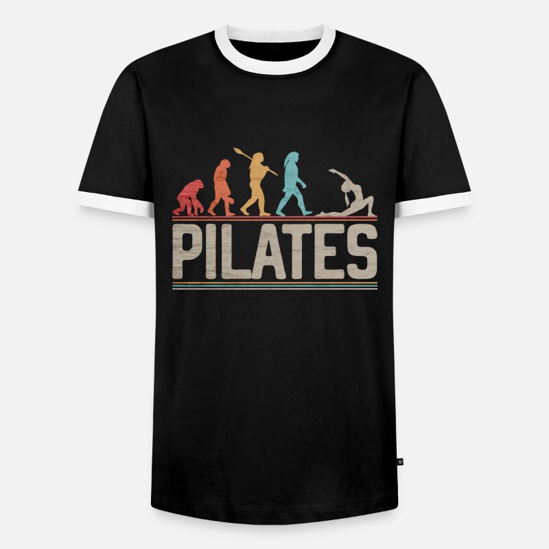 Evolution Pilates Frau Nice Fitness - Männer Kontrast-T-Shirt - Schwarz/Weiß