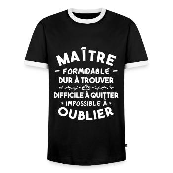 Maître formidable, Cadeau Maître école - T-shirt contrasté Homme - noir/blanc - Devant - AI Model Female 172 light (172cm) & AI Model Male 178 light (178cm)