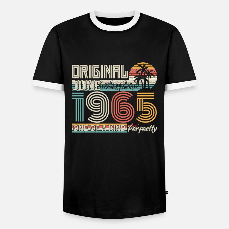 Juni 1965 Juni-Jubiläum Juni 1965 - Männer Kontrast-T-Shirt - Schwarz/Weiß