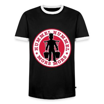 01 Hummel Hummel Mors Mors Hamburg - Männer Kontrast-T-Shirt - Schwarz/Weiß - Vorne - AI Model Female 172 light (172cm) & AI Model Male 178 light (178cm)