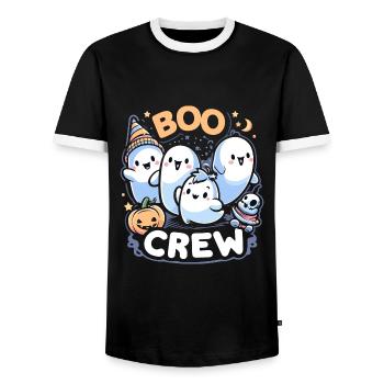 Boo Crew - T-shirt contrasté Homme - noir/blanc - Devant - AI Model Female 172 light (172cm) & AI Model Male 178 light (178cm)