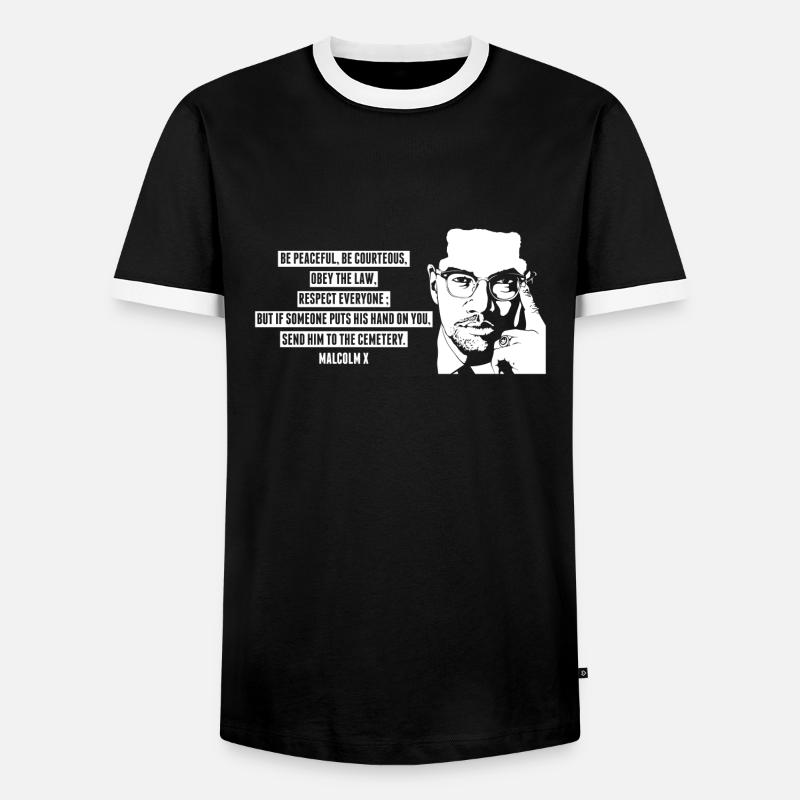 Malcolm X - Men's Ringer Shirt - black/white