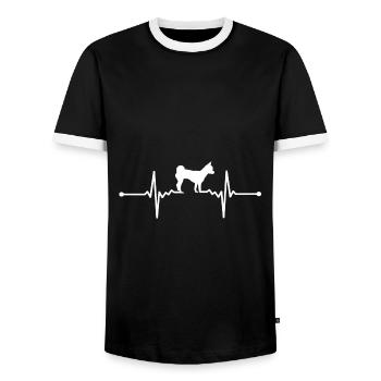 Chihuahua - Chihuahua Dog - Men's Ringer Shirt - black/white - Front - AI Model Female 172 light (172cm) & AI Model Male 178 light (178cm)