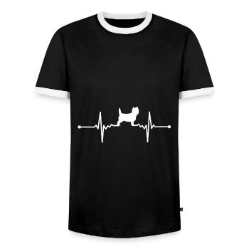 Cairn Terrier Hund - Cairn Terrier - Männer Kontrast-T-Shirt - Schwarz/Weiß - Vorne - AI Model Female 172 light (172cm) & AI Model Male 178 light (178cm)