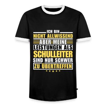Des performances inégalées en tant que directeur d’école - T-shirt contrasté Homme - noir/blanc - Devant - AI Model Female 172 light (172cm) & AI Model Male 178 light (178cm)