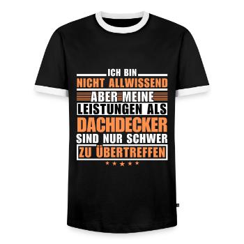 Unrivalled performance as a roofer - Men's Ringer Shirt - black/white - Front - AI Model Female 172 light (172cm) & AI Model Male 178 light (178cm)