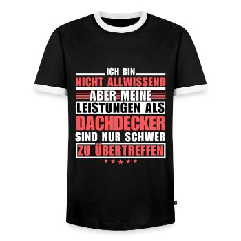 Unrivalled performance as a roofer - Men's Ringer Shirt - black/white - Front - AI Model Female 172 light (172cm) & AI Model Male 178 light (178cm)