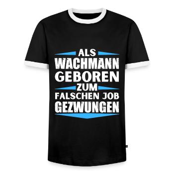 L’agent de sécurité a décroché le mauvais emploi - T-shirt contrasté Homme - noir/blanc - Devant - AI Model Female 172 light (172cm) & AI Model Male 178 light (178cm)