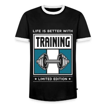 Formation - T-shirt contrasté Homme - noir/blanc - Devant - AI Model Female 172 light (172cm) & AI Model Male 178 light (178cm)