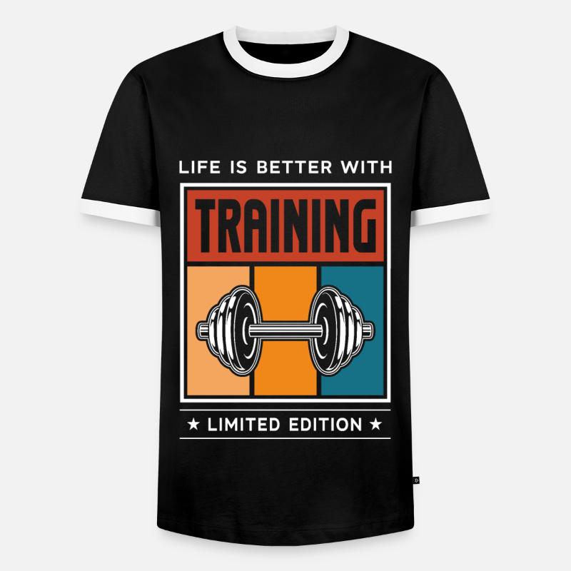 Training - Männer Kontrast-T-Shirt - Schwarz/Weiß