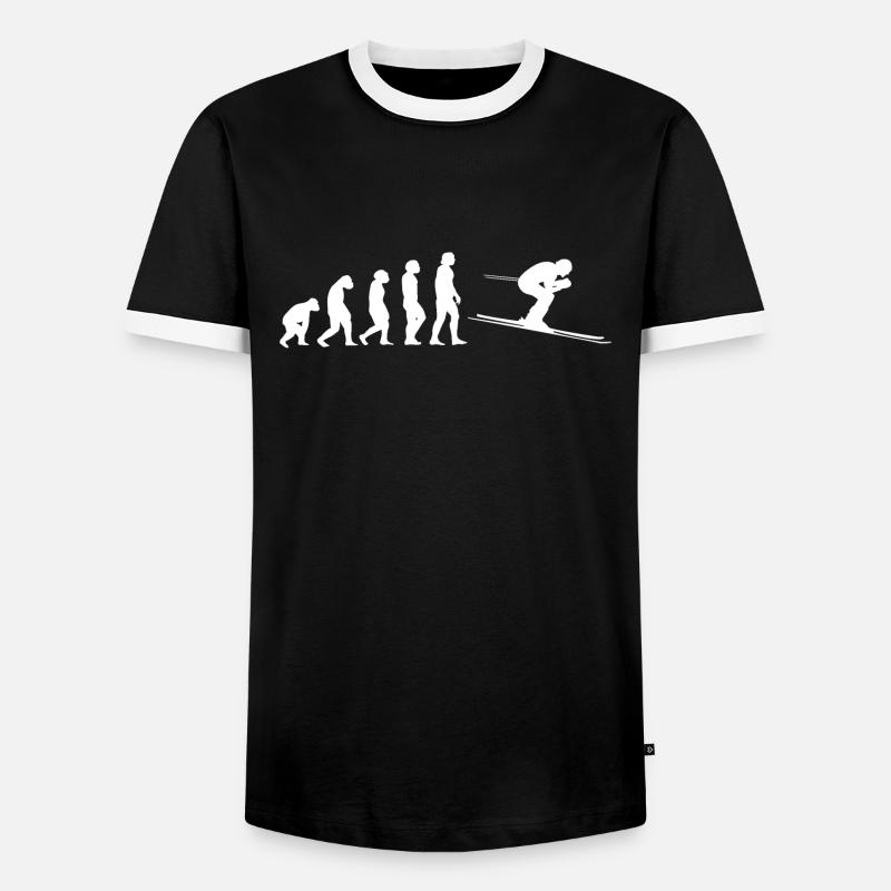 L'évolution du ski - T-shirt contrasté Homme - noir/blanc