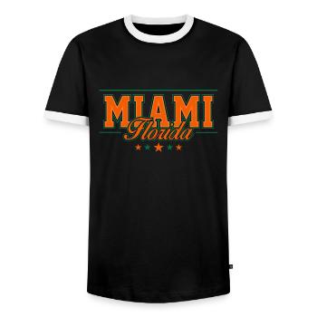 Miami - T-shirt contrasté Homme - noir/blanc - Devant - AI Model Female 172 light (172cm) & AI Model Male 178 light (178cm)