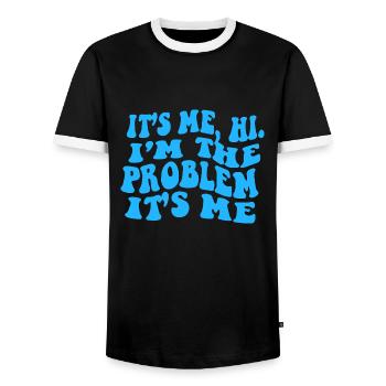 C’est moi Salut je suis le problème - T-shirt contrasté Homme - noir/blanc - Devant - AI Model Female 172 light (172cm) & AI Model Male 178 light (178cm)