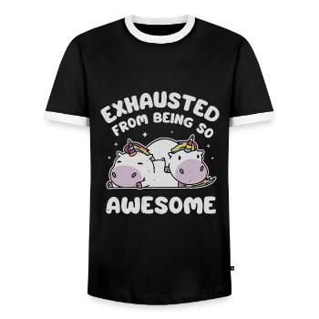 Épuisé d’être si génial - T-shirt contrasté Homme - noir/blanc - Devant - AI Model Female 172 light (172cm) & AI Model Male 178 light (178cm)