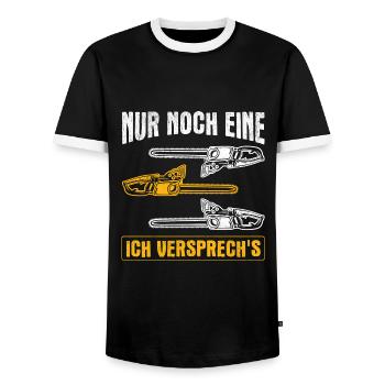 Nur Noch Eine Kettensäge Holz Holzfäller - Männer Kontrast-T-Shirt - Schwarz/Weiß - Vorne - AI Model Female 172 light (172cm) & AI Model Male 178 light (178cm)