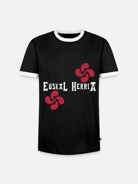 Euskal Herria - Lauburu - T-shirt contrasté Homme - noir/blanc