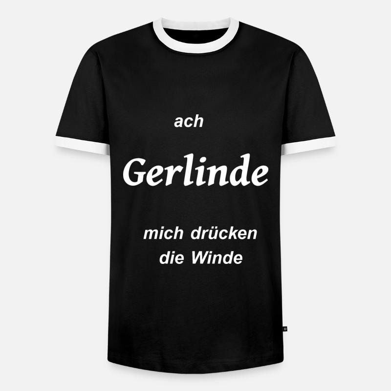 gerlinde winde pups furz - Männer Kontrast-T-Shirt - Schwarz/Weiß