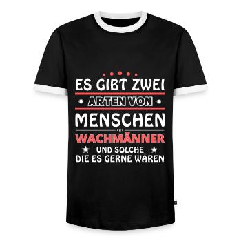 Cadeau d’agents de sécurité - Deux types de... Concevoir - T-shirt contrasté Homme - noir/blanc - Devant - AI Model Female 172 light (172cm) & AI Model Male 178 light (178cm)