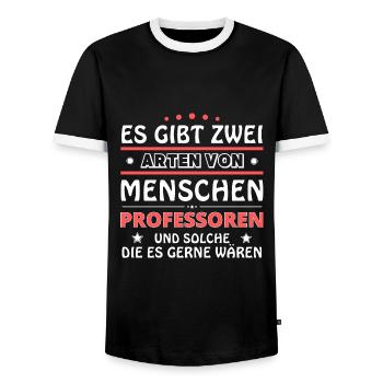 Professoren Geschenk - zwei Arten von... Design - Männer Kontrast-T-Shirt - Schwarz/Weiß - Vorne - AI Model Female 172 light (172cm) & AI Model Male 178 light (178cm)
