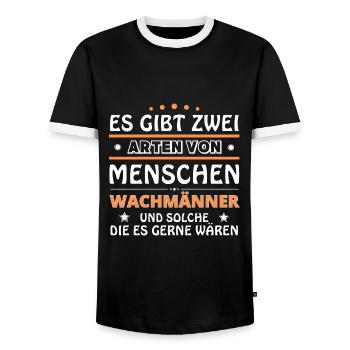 Cadeau d’agent de sécurité - deux types de... Concevoir - T-shirt contrasté Homme - noir/blanc - Devant - AI Model Female 172 light (172cm) & AI Model Male 178 light (178cm)