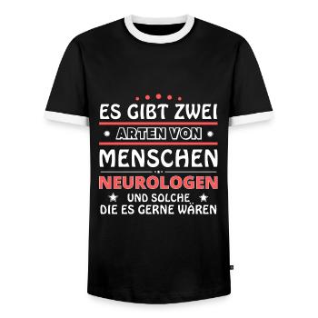 Neurologen Geschenk - zwei Arten von... Design - Männer Kontrast-T-Shirt - Schwarz/Weiß - Vorne - AI Model Female 172 light (172cm) & AI Model Male 178 light (178cm)