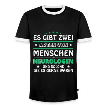 Neurologen Geschenk - zwei Arten von... Design - Männer Kontrast-T-Shirt - Schwarz/Weiß - Vorne - AI Model Female 172 light (172cm) & AI Model Male 178 light (178cm)