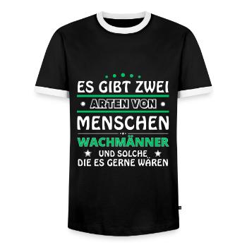 Cadeau d’agents de sécurité - Deux types de... Concevoir - T-shirt contrasté Homme - noir/blanc - Devant - AI Model Female 172 light (172cm) & AI Model Male 178 light (178cm)
