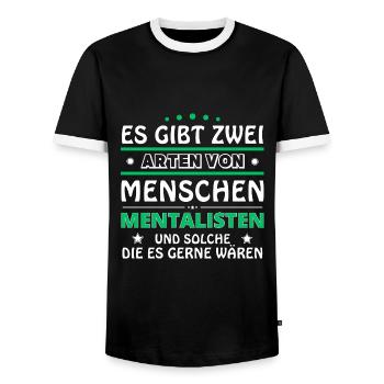 Mentalisten Geschenk - zwei Arten von... Design - Männer Kontrast-T-Shirt - Schwarz/Weiß - Vorne - AI Model Female 172 light (172cm) & AI Model Male 178 light (178cm)