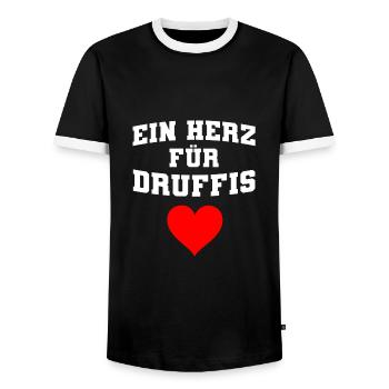 Ein Herz für Druffis Raver Drogen Geschenk - Männer Kontrast-T-Shirt - Schwarz/Weiß - Vorne - AI Model Female 172 light (172cm) & AI Model Male 178 light (178cm)