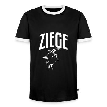 Ziege - Männer Kontrast-T-Shirt - Schwarz/Weiß - Vorne - AI Model Female 172 light (172cm) & AI Model Male 178 light (178cm)