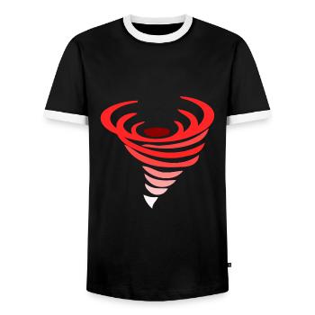 tornado - Men's Ringer Shirt - black/white - Front - AI Model Female 172 light (172cm) & AI Model Male 178 light (178cm)