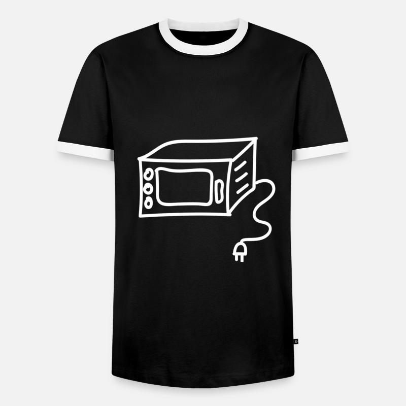 microwave - Men's Ringer Shirt - black/white