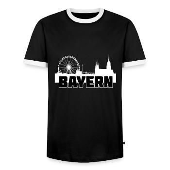 Bavaria - Men's Ringer Shirt - black/white - Front - AI Model Female 172 light (172cm) & AI Model Male 178 light (178cm)