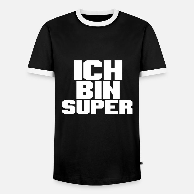 ICH BIN SUPER - Männer Kontrast-T-Shirt - Schwarz/Weiß