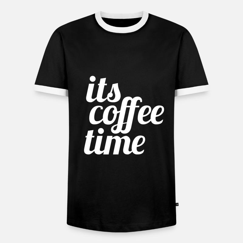 Coffee Time - Männer Kontrast-T-Shirt - Schwarz/Weiß