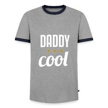 PAPA COOL - T-shirt contrasté Homme - gris/marine  - Devant - AI Model Female 172 light (172cm) & AI Model Male 178 light (178cm)