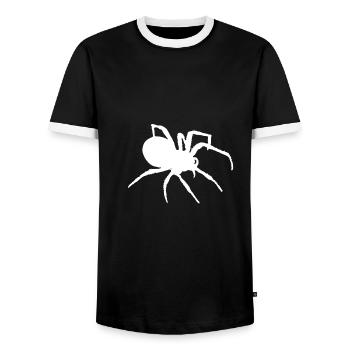 Spinne Spinnen Silhouette - Männer Kontrast-T-Shirt - Schwarz/Weiß - Vorne - AI Model Female 172 light (172cm) & AI Model Male 178 light (178cm)