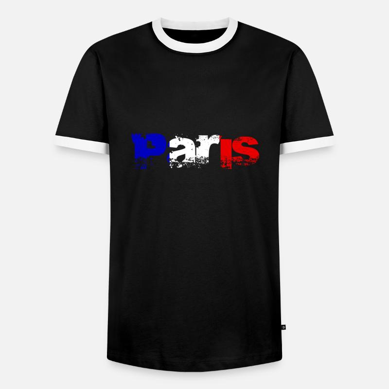 Paris - Men's Ringer Shirt - black/white