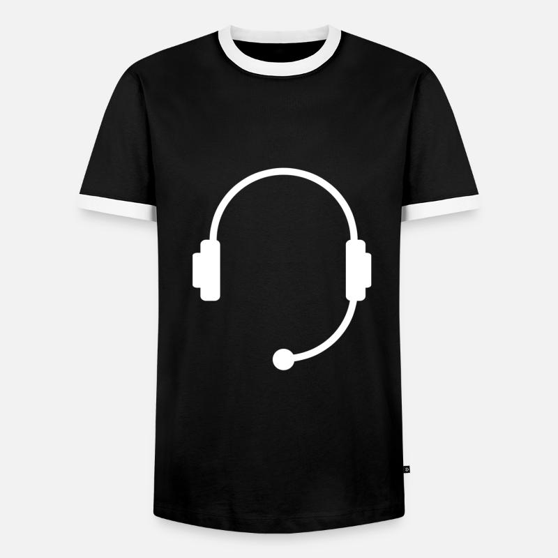 Kopfhörer Ohrhörer Headset Geschenk - Männer Kontrast-T-Shirt - Schwarz/Weiß