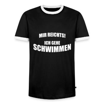 Mir reichts ich gehe schwimmen schwimmer geschenk - Männer Kontrast-T-Shirt - Schwarz/Weiß - Vorne - AI Model Female 172 light (172cm) & AI Model Male 178 light (178cm)