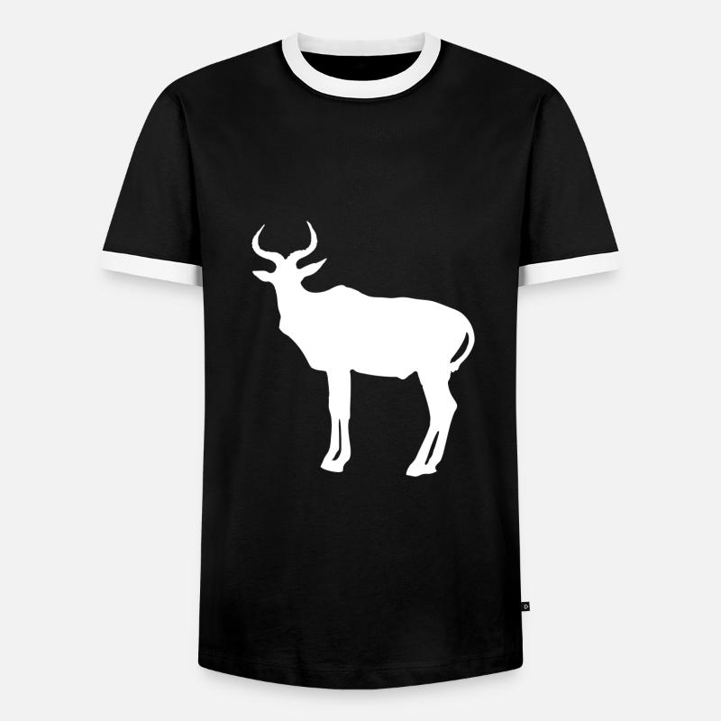 Antilope - Männer Kontrast-T-Shirt - Schwarz/Weiß