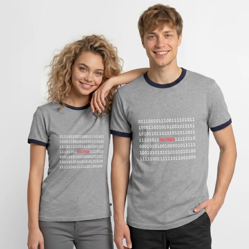 Binary code hacker Men's Ringer Shirt