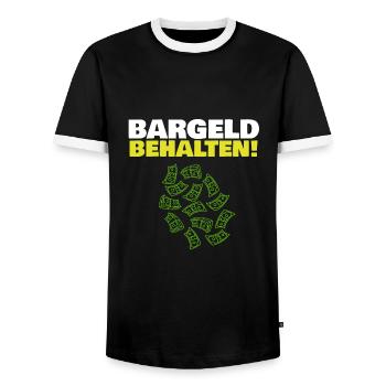 Bargeld behalten Freiheit Geld System Abschaffung - Männer Kontrast-T-Shirt - Schwarz/Weiß - Vorne - AI Model Female 172 light (172cm) & AI Model Male 178 light (178cm)
