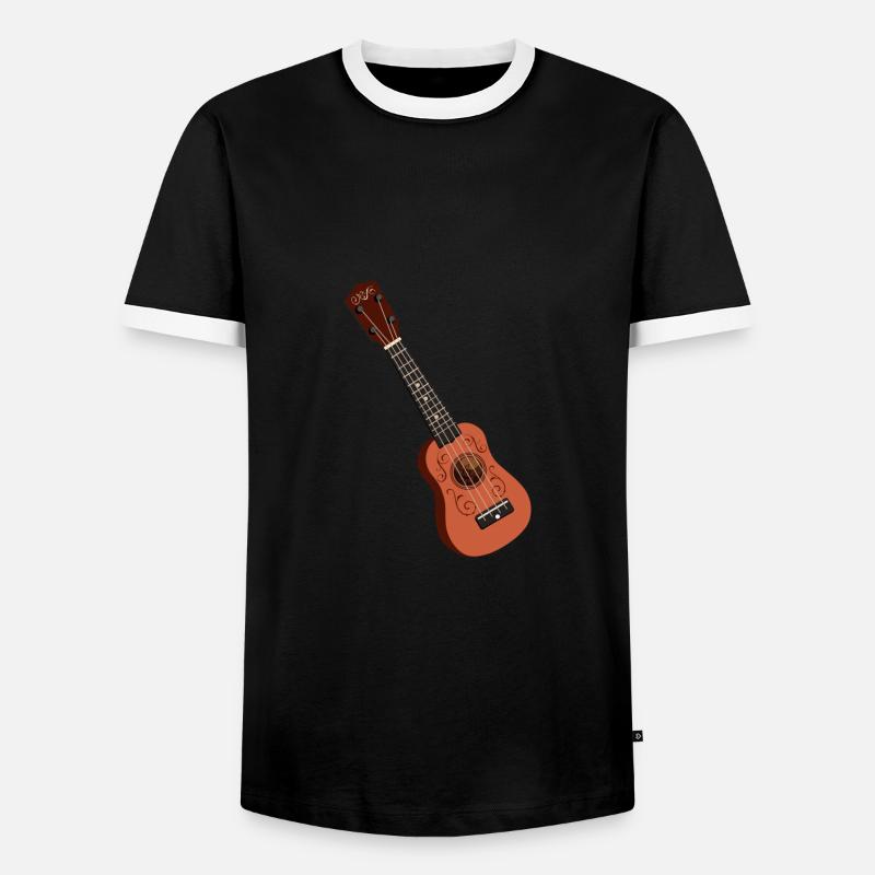 Ukulele Guitar - Männer Kontrast-T-Shirt - Schwarz/Weiß