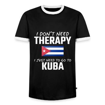 Kuba - Männer Kontrast-T-Shirt - Schwarz/Weiß - Vorne - AI Model Female 172 light (172cm) & AI Model Male 178 light (178cm)