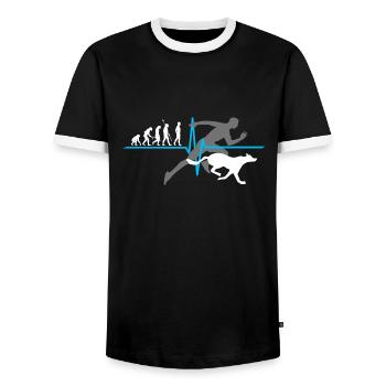 Canicross développement chien Agility Sports de chiens de train - T-shirt contrasté Homme - noir/blanc - Devant - AI Model Female 172 light (172cm) & AI Model Male 178 light (178cm)