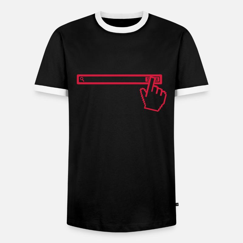 add text search bar pointer - Men's Ringer Shirt - black/white