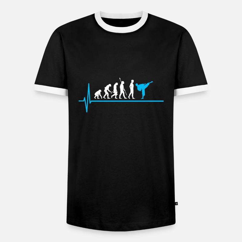 Karate Evolution Kickboxing Heartbeat - Men's Ringer Shirt - black/white
