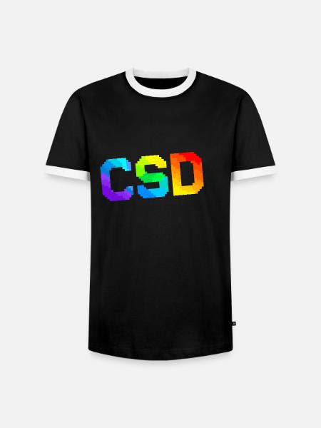 CSD - Pixel Pride Flag - Männer Kontrast-T-Shirt - Schwarz/Weiß